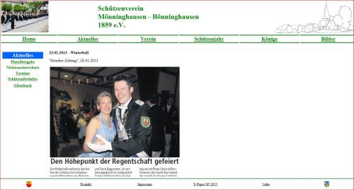 Hompage des Schtzenvereins Mnninghausen-Bnninghausen